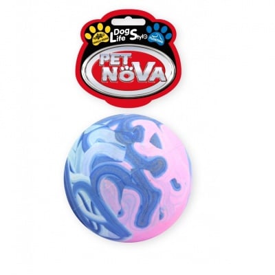 Pet Nova, Играчка за куче - Гумена многоцветна топка 7см, с аромат на ванилия, плаваща
