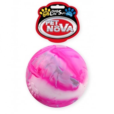 Pet Nova, Играчка за куче - Гумена многоцветна топка 8см, с аромат на ванилия, плаваща