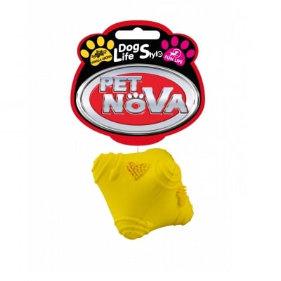 Pet Nova, Играчка за куче - Луда топка, 5см, жълта, аромат на ванилия