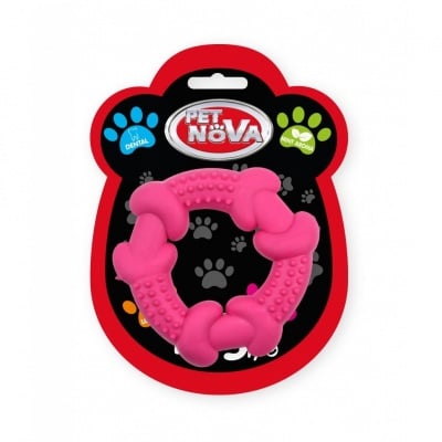 Pet Nova, играчка за куче - ринг, 10,5см, розов, аромат на мента