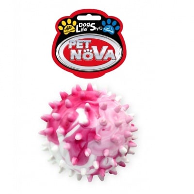 Pet Nova, Играчка за куче - Шипова гумена топка 6,5 см аромат на ванилия, плаваща