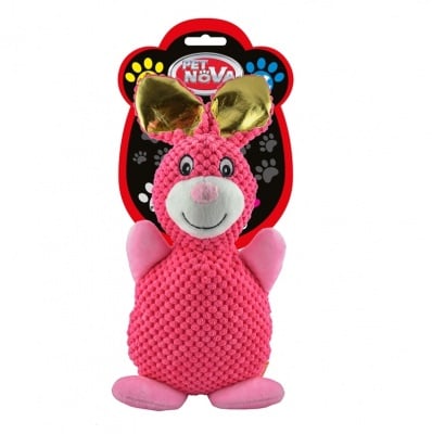 Pet Nova, плюшена играчка за куче - розово зайче със звук