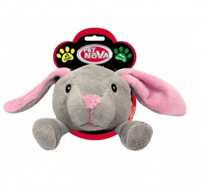 Pet Nova, плюшена играчка за куче - заек със звук, 25см