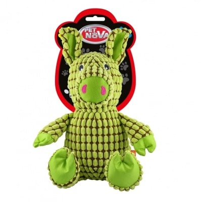 Pet Nova, плюшена играчка за куче - зелено прасенце със звук