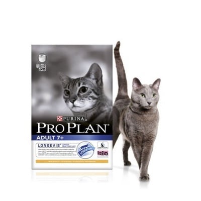 "Adult 7+" - Храна за котки над 7 години с пилешко и ориз - 0.4 кг.