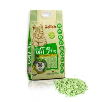 Relish Cat Tofu Litter котешка постелка тофу Зелен Чай 6 л.