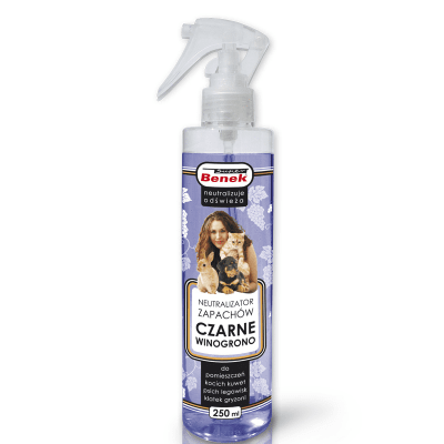 Super Benek, Спрей за премахване на миризми и петна от домашни любимци, черно грозде, 250мл