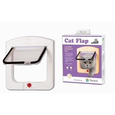 Tommi Cat Flap-4, Вратичка за котки и малки кучета, Бяла, 22,5 x 20,5 x 3,5 cm