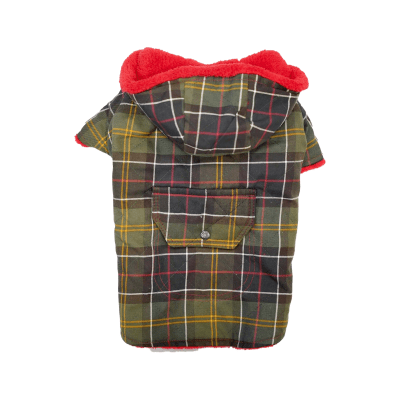Яке за куче Червено каре, с качулка
