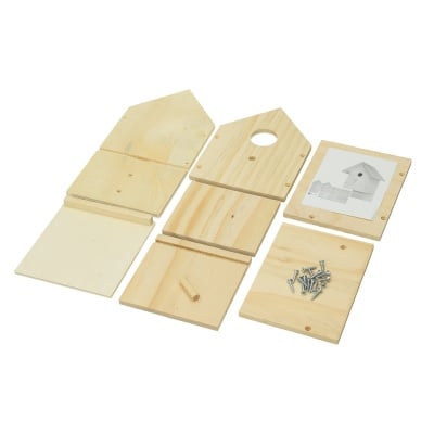 Къщичка за птици, строителен комплект, правоъгълна, 15 x 13 x 23 cm, h24