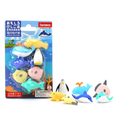 Разглобяеми гумички за триене, Водни животни, 7 бр.