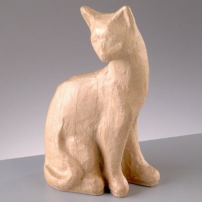 Фигура от папие маше, котка 1 - 11 x 6 x 19,5 cм.