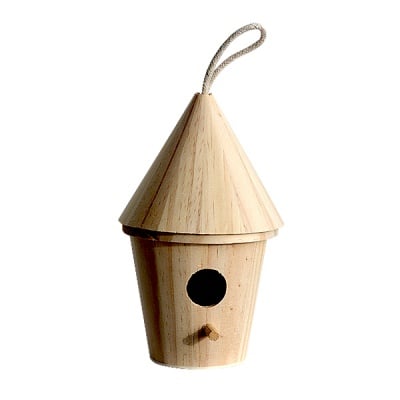 Къщичка за птички, H 20,5 x ф 13 cm, натурална