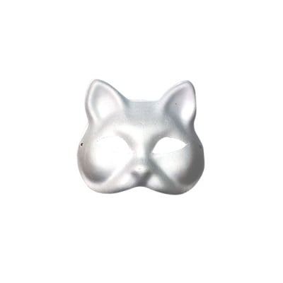 Маска, котка, 17 х 16,5 см, бяла