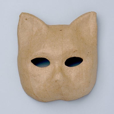 Маска от папие маше, котка