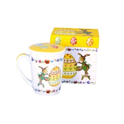 Порцеланова чаша с капаче - Великденско зайче