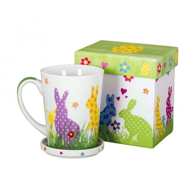  Порцеланова чаша с капаче, 300 мл с великденски мотиви