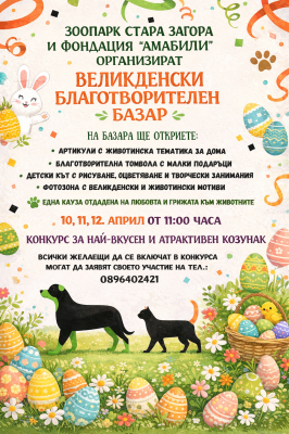 Празник с кауза: Великденски базар и конкурс за козунак в Зоопарк Стара Загора