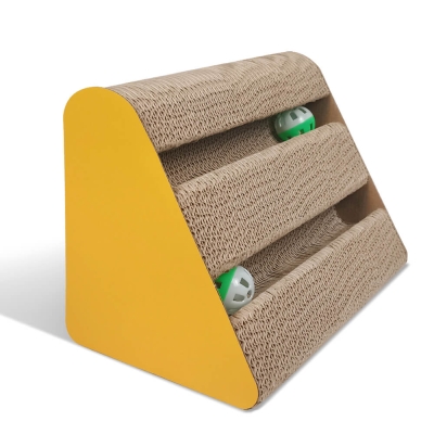 anipro Драскалка за котки, триъгълник жълт, 28х17.5х21 см