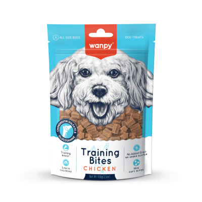 Wanpy Training Bites - лакомства за кучета с пилешко, подходящи за тренировка, 100 г