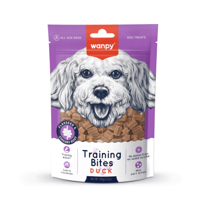Wanpy Training Bites - лакомства за кучета с патешко месо, подходящи за тренировка, 100 г