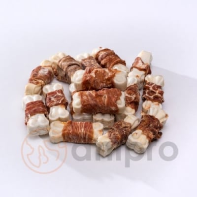 Anipro, пресовани кокали от телешка кожа обвити с патешко месо, 5 см, 1 кг