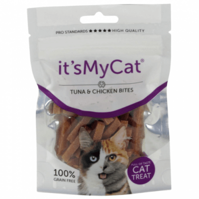 It`s My Cat лакомство за котки, хапки с пилешко и риба тон, 50 г