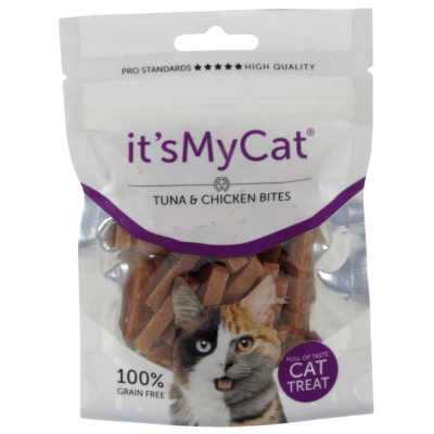  It`s My Cat лакомство за котки, хапки с пилешко и риба тон, 50 г