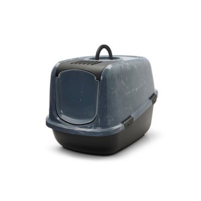 Savic Nestor Jumbo Marble закрита котешка тоалетна черен мрамор/черно, 66.5х48.5х46.5 см