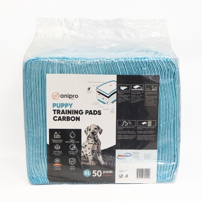 anipro - Подложка за малки кученца с активен въглен XL 90х60 см, 50 бр