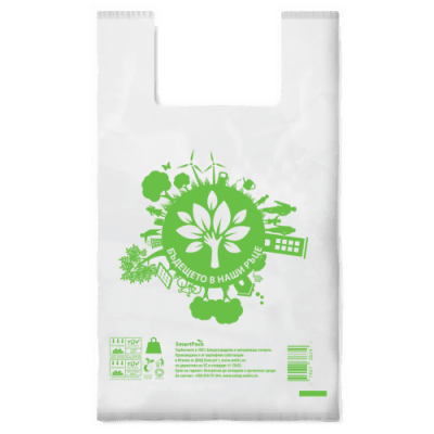 SmartPack Еко торбичка тип Потник, 410x500 мм, 1000 бр бели