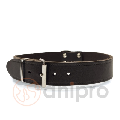 anipro нашийник мека кожа, тъмно кафяв, 30 мм / 70 см