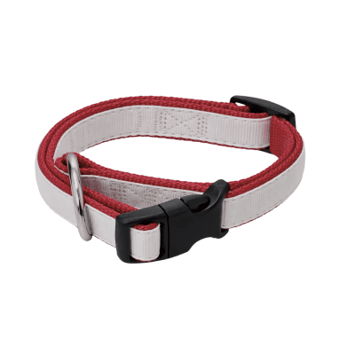 anipro нашийник лента с коприна 15мм/30-45см, бяло/червено