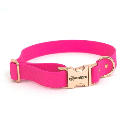 anipro Hexagon нашийник водоустойчива лента хексагон 25мм/35-55см неоново розов с тока розово злато