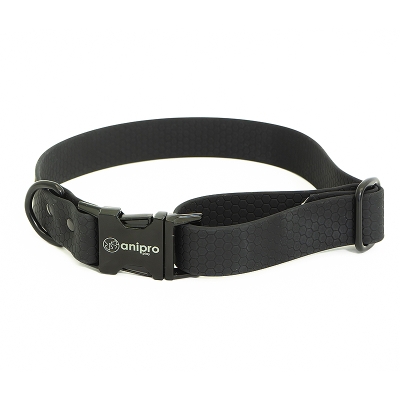 anipro Hexagon нашийник водоустойчива лента хексагон 25мм/35-55см черен с черна тока