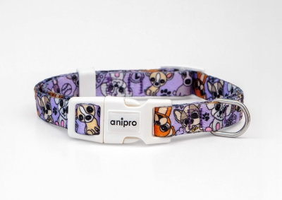 аnipro Soft Touch Cute puppies нашийник лента 10мм/20-35см с бяла тока
