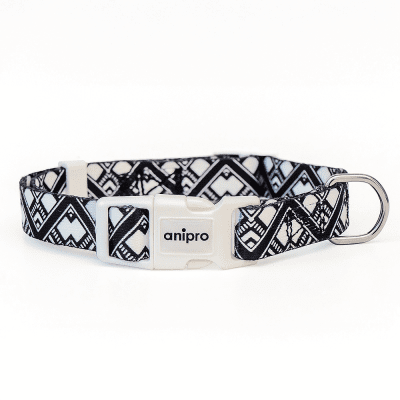 аnipro Soft Touch Ethno нашийник лента 10мм/20-35см с бяла тока