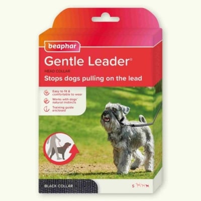 Beaphar Gentle Leader повод срещу дърпане за куче, черен, дребни породи