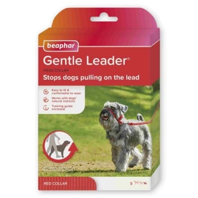 Beaphar Gentle Leader повод срещу дърпане за куче, червен, дребни породи