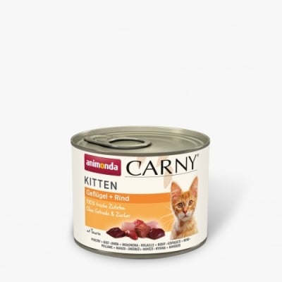 Carny Kitten 200 г говеждо + птиче / 12 бр.  СТЕК