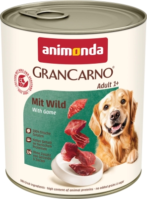 GranCarno Dog Adult консервирана храна за кучета с дивечово месо, 800 г