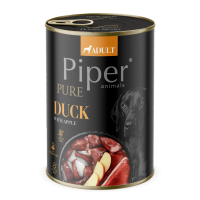 Piper Platinum Pure Dog Adult - Пълноценна храна за кучета с чувствителна храносмилателна система с патешко - консерва, 400 гр.