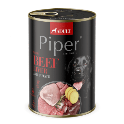 Piper Adult Dog - Пълноценна храна за кучета с телешки дроб и картофи - консерва, 400 г