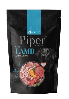 Piper Adult Dog - Пълноценна храна за израснали кучета от всички породи - пауч с агне, морков и кафяв ориз, 500 г