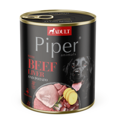 Piper Adult Dog - Пълноценна храна за кучета с телешки дроб и картофи - консерва, 800 гр.