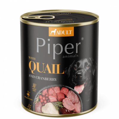 Piper Adult Dog храна за кучета с пъдпъдък и боровинки, 800 г
