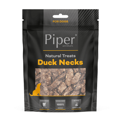 Piper Treats Duck Necks натурални лакомства за кучета от сушени патешки шийки, с намалено съдържание на мазнини, 200 г
