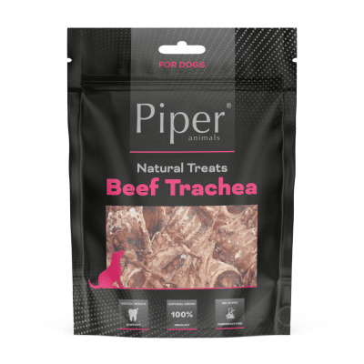Piper Treats Beef Trachea натурални лакомства за кучета от сушена говежда трахея, за поддържане на ставите, 5бр./оп. 