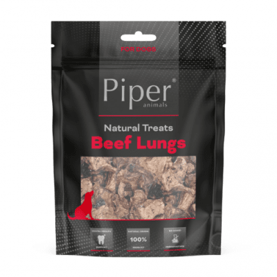 Piper Treats Beef Lungs натурални лакомства за кучета от сушен говежди дроб, с високо съдържание на протеин, 100 г