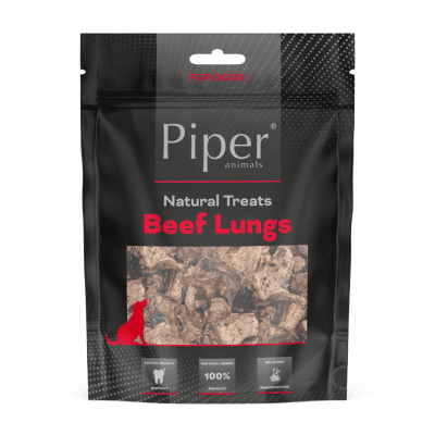 Piper Treats Beef Lungs натурални лакомства за кучета от сушен говежди дроб, с високо съдържание на протеин, 100 г